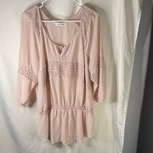 Maurices Blush Lace-Detail Blouse